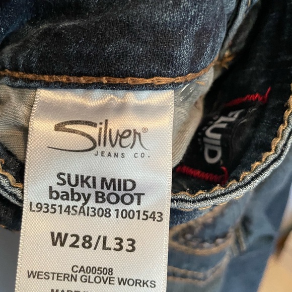 Silver Jeans Dark Wash Suki mid baby boot Jeans - Picture 3 of 4